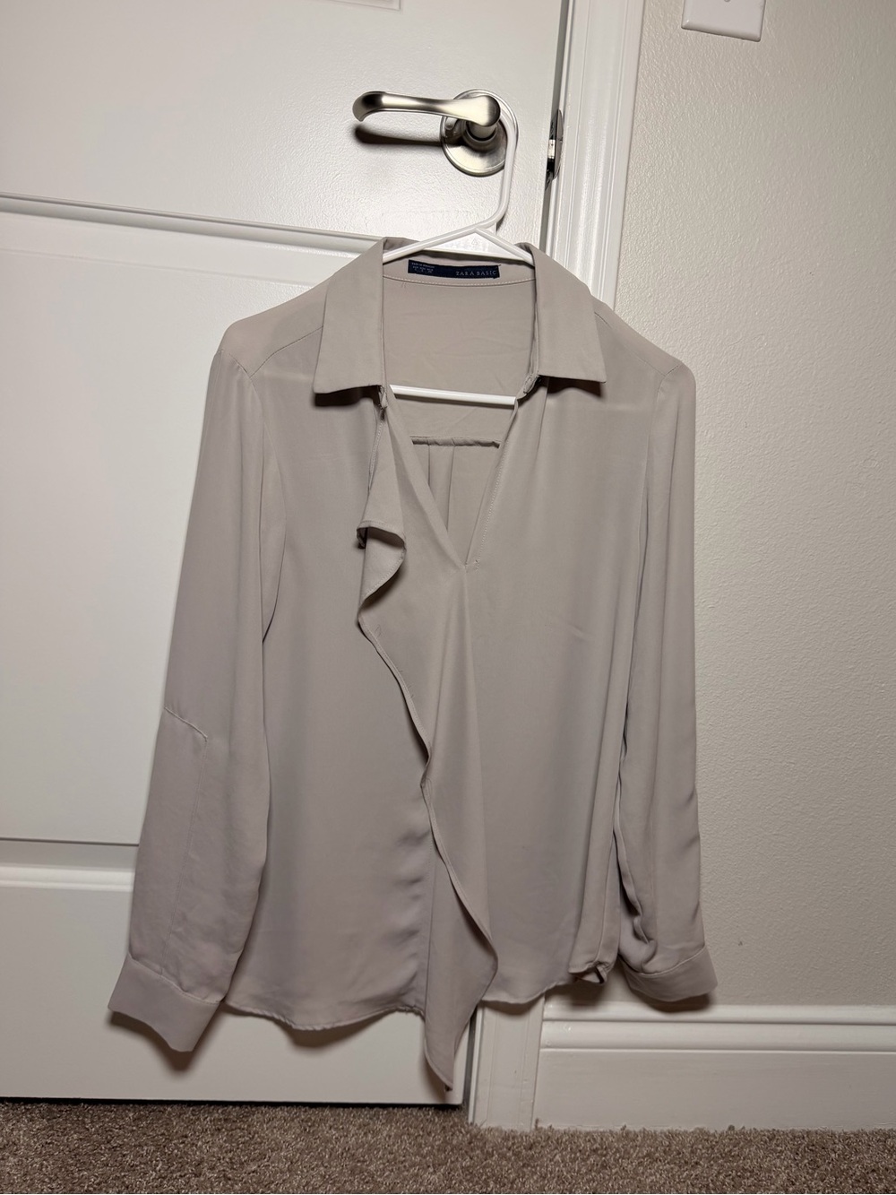 Zara Basic Light Taupe Blouse